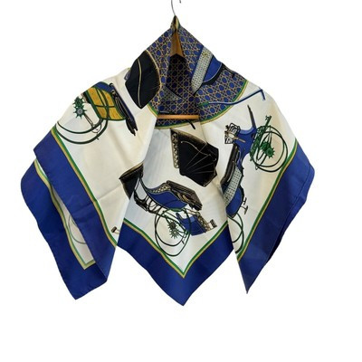 Auth HERMES Carre 90 - Blue Cream Multi Scarf  | eBay | eBay US