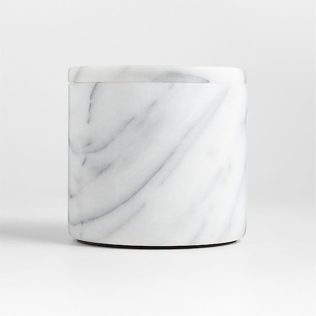 French Kitchen Small White Marble Canister + Reviews | Crate & Barrel | Crate & Barrel