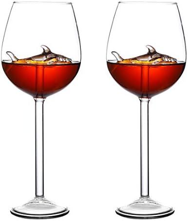 PolSurdy Shark Wine Glass Set of 2 for Shark Lover Gifts, Goblet Wine Cocktail Juice Glass for Ho... | Amazon (US)