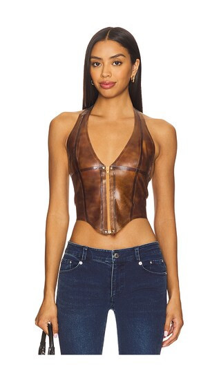 Miaou Mara Corset in Brown. - size S | Revolve Clothing (Global)
