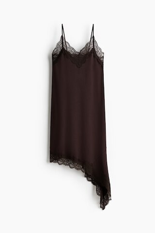 H & M - Lace-Trimmed Slip Dress - Brown | H&M (US + CA)