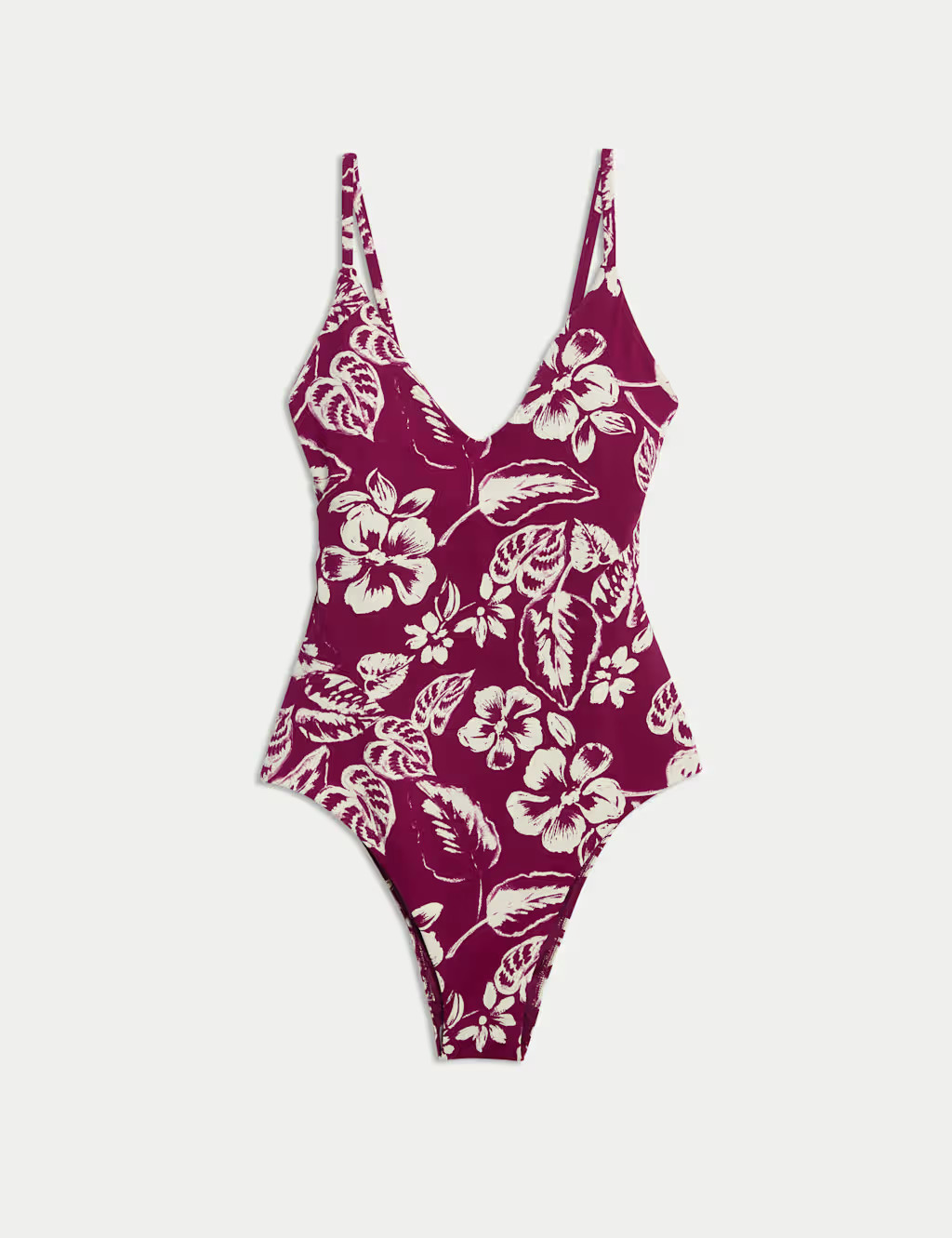 Tummy Control Palm Print Plunge Swimsuit | Marks & Spencer (UK)
