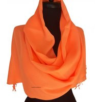 Neon Orange Wedding Pashmina Shawl Bridesmaid Scarf Gift Wrap Oversize | Etsy (US)