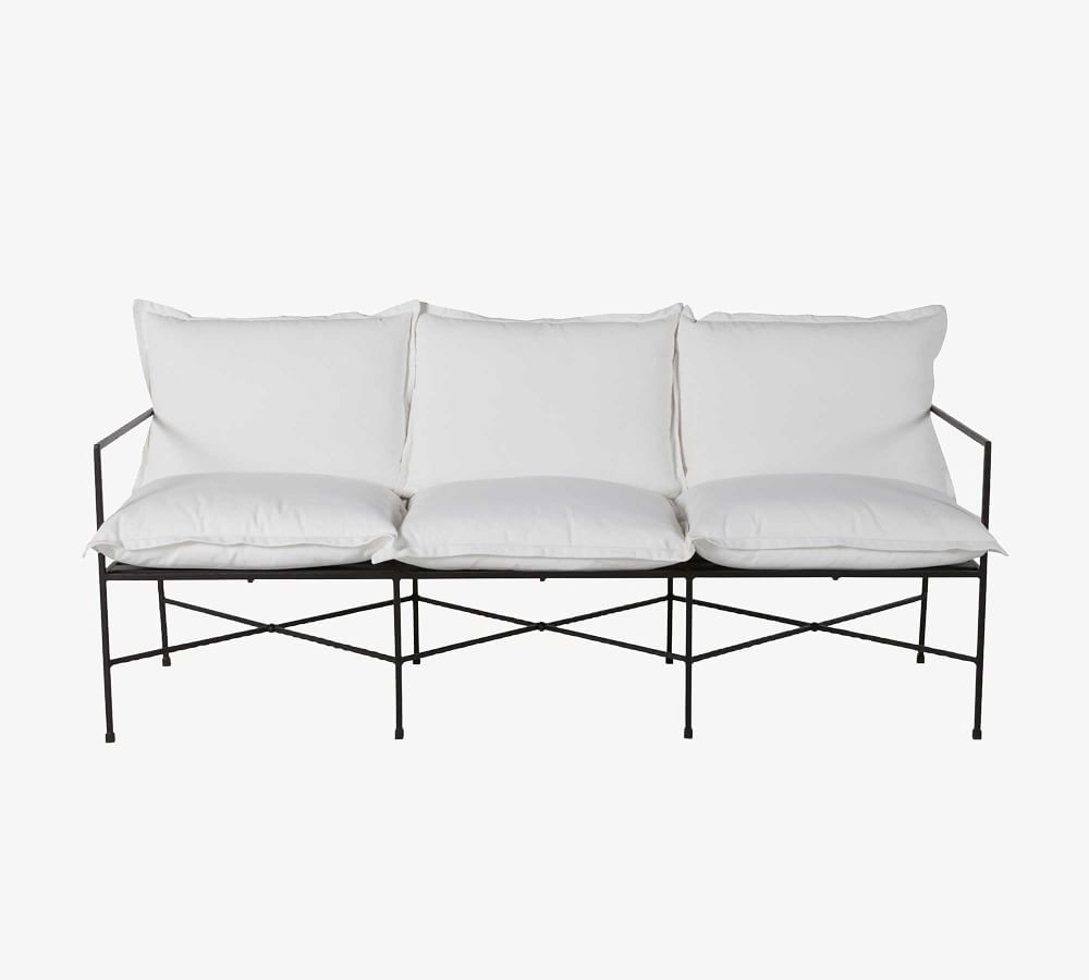 Blithdale 77" Metal Sofa | Pottery Barn (US)