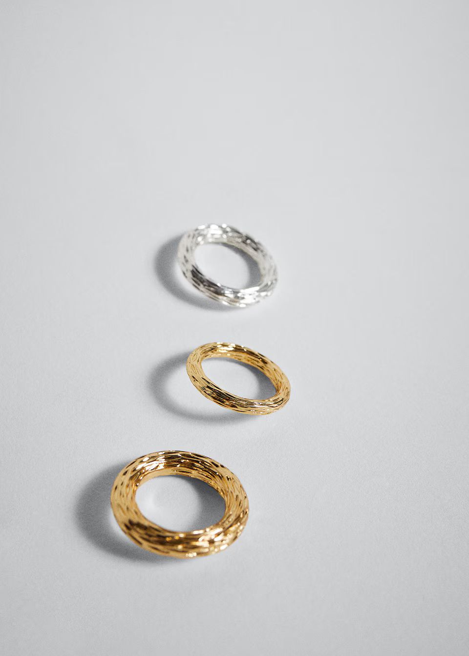 Pack of 3 combined rings -  Women | Mango United Kingdom | MANGO (UK)