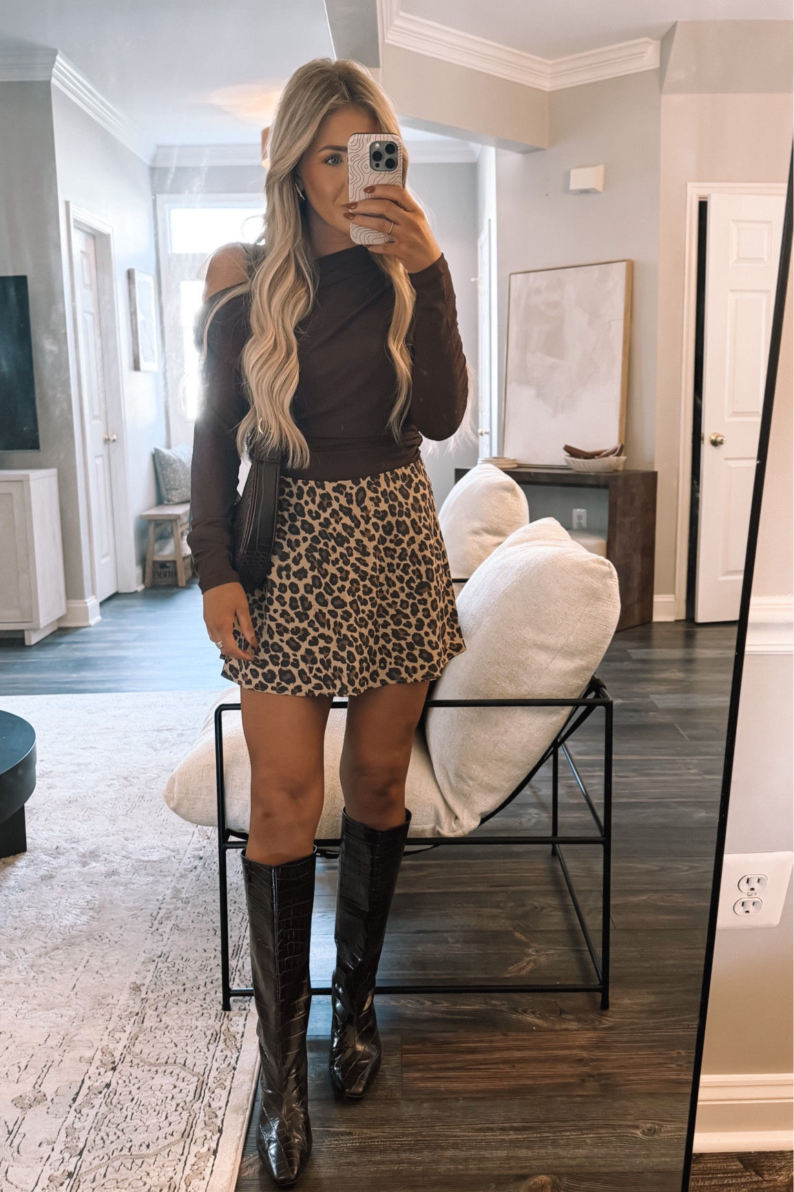 Leopard skirt for fall- wearing a size small! Has built in shorts underneath.

#LTKStyleTip #LTKFindsUnder100 #LTKSeasonal