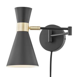 Beaker Plug-In Black Wall Sconce | The Home Depot