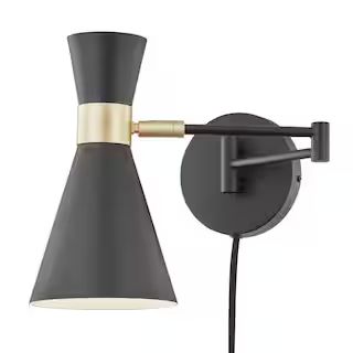 Light Society Beaker Plug-In Black Wall Sconce LS-W279-BK - The Home Depot | The Home Depot