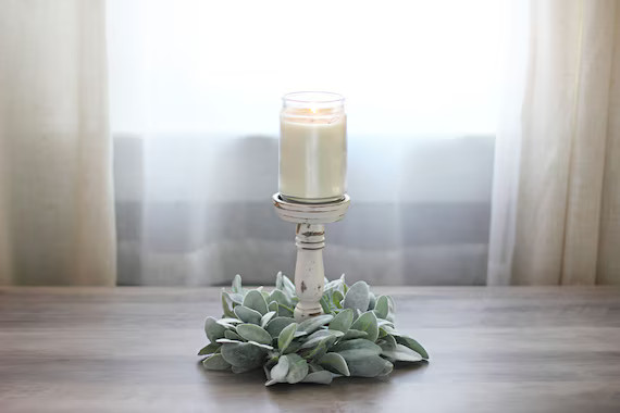 Candle Centerpiece, pillar candle holder, Wood Candle Holder, Farmhouse Table Centerpiece, Distre... | Etsy (US)