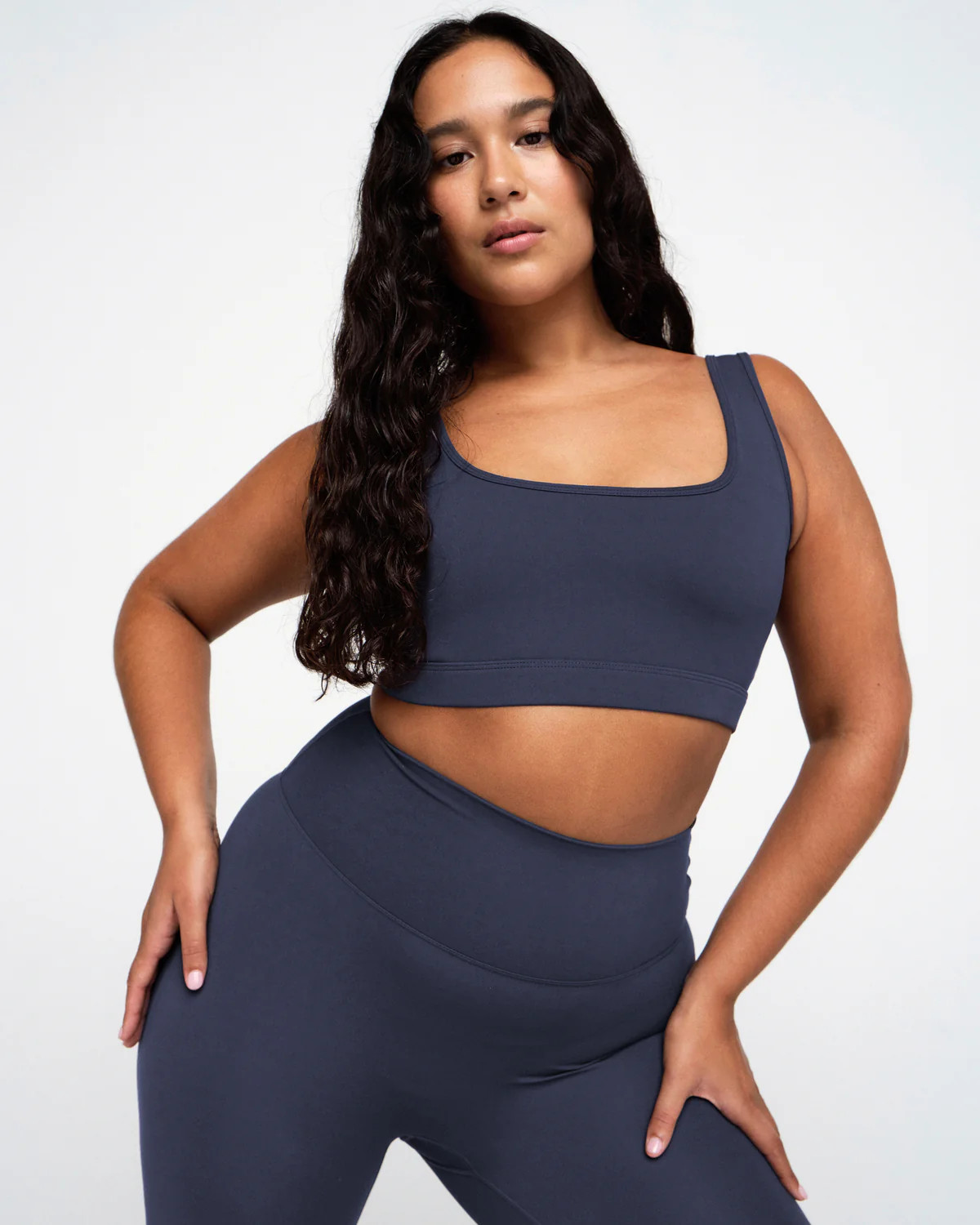 Ultimate Ultra Crop Square Neck Bra - Midnight Blue | Adanola UK