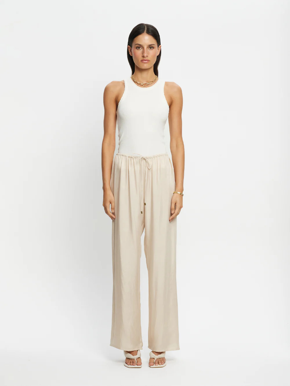 Blythe Pant - Champagne | Relaxed Cream Pant | KIVARI | Kivari (Global minus AU/NZ)