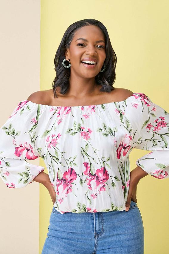 Off Shoulder Floral Blouse | Cato Fashions