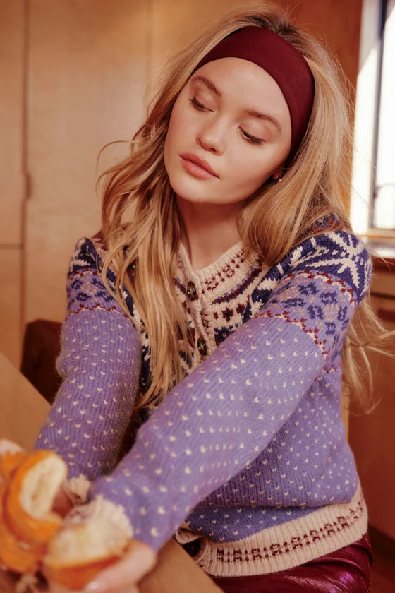 First Frost Blue Fair Isle Cardigan | Lulus