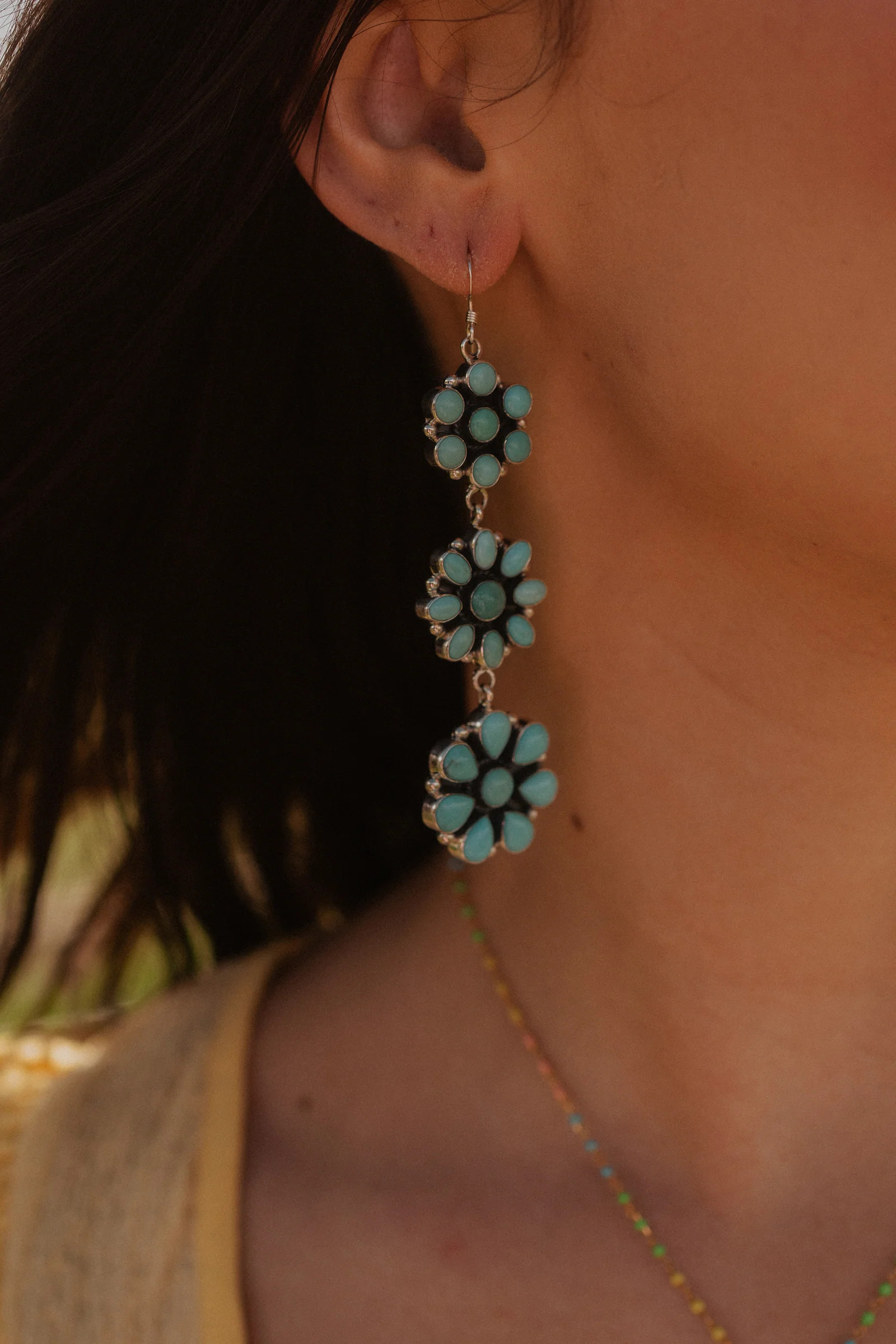 Forget Me Not Floral Earrings | Turquoise | Goldie Lew Jewelry, LLC
