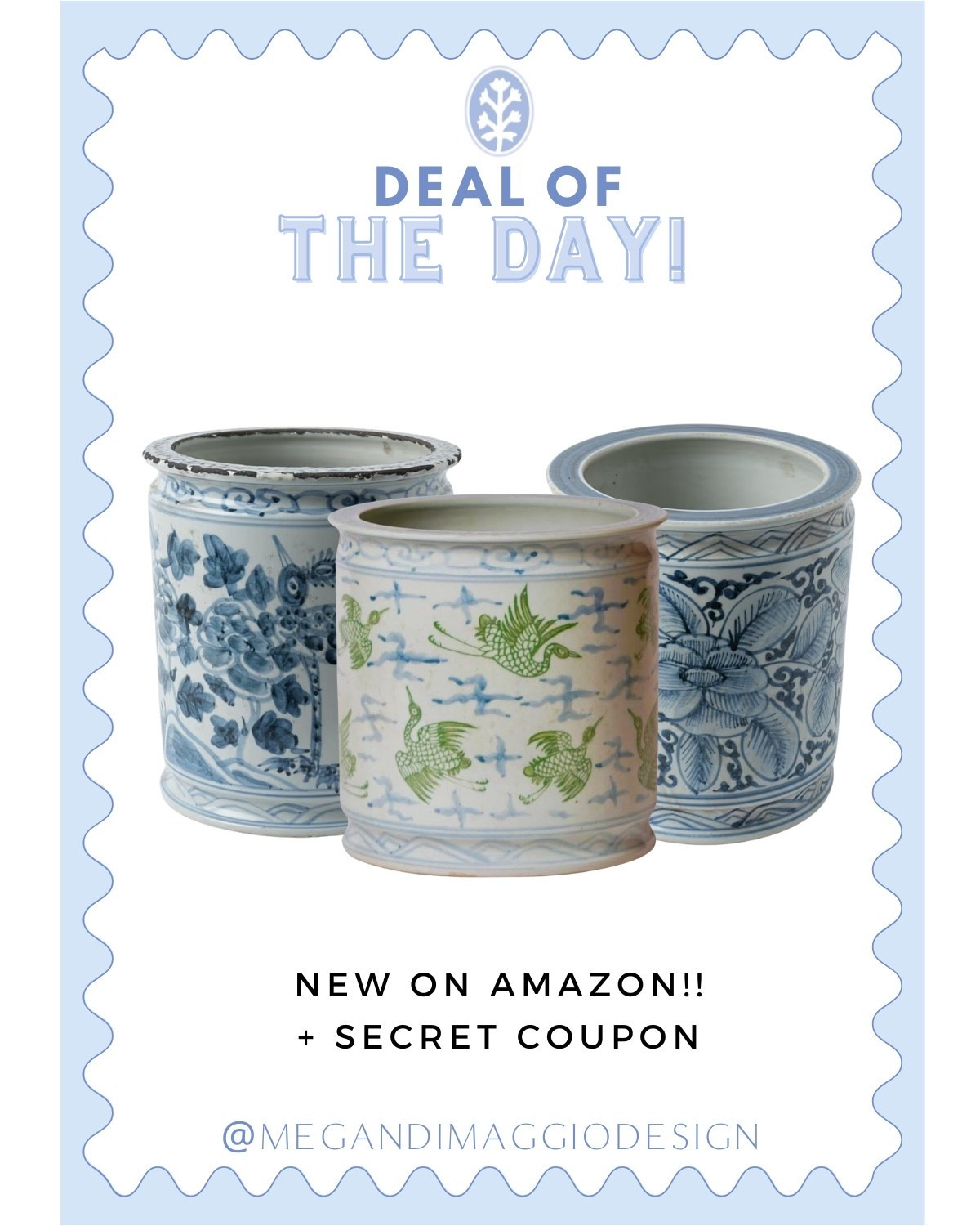 Wow!! New blue & white planters on Amazon!! 🤯🙌🏻 plus there’s a secret coupon right now! Quantities are limited so I’ve you love, don’t wait!