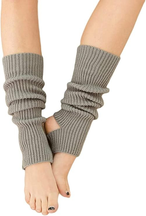YUANQIAN Women Winter Extra Soft Long Legwarmer Warmer Knitted Stirrup Leg Warmers for Yoga Balle... | Amazon (CA)