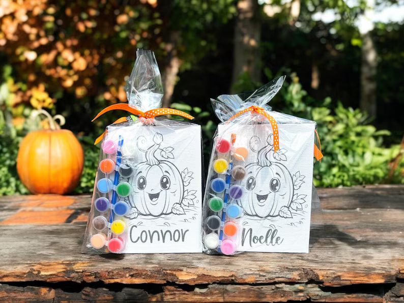 Personalized Kids Halloween Pumpkin Paint Kit, Kids Halloween Party Gifts, Kids Halloween Basket ... | Etsy (US)