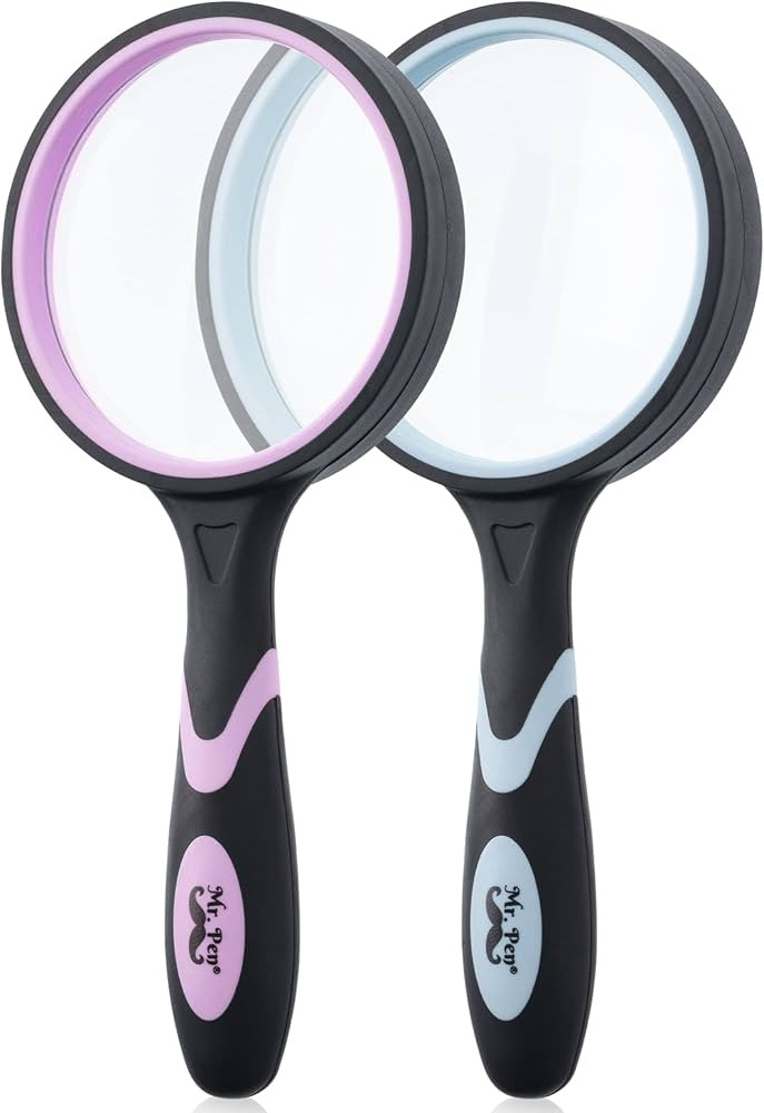 Mr. Pen- Magnifying Glass, 2 Pack, 10X Magnifier, 75mm Glass Lens, Magnifying Glass for Kids and ... | Amazon (US)