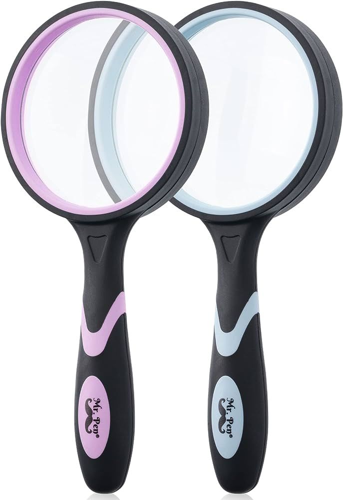 Mr. Pen- Magnifying Glass, 2 Pack, 10X Magnifier, 75mm Glass Lens, Magnifying Glass for Kids and ... | Amazon (US)