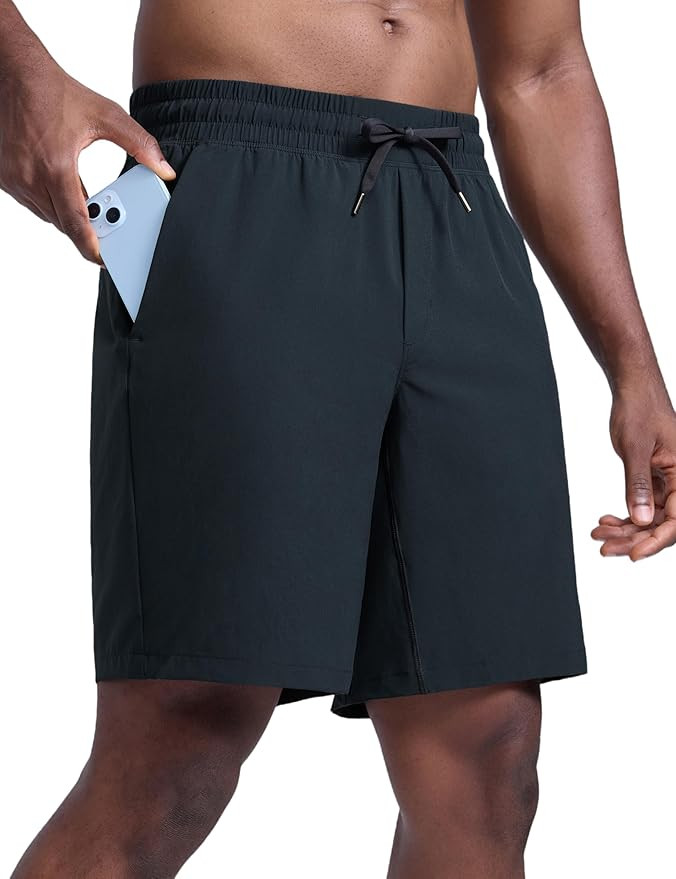 CRZ YOGA Men's Linerless Workout Shorts 9'' - Quick Dry for Running Sports Athletic Gym with Pock... | Amazon (US)