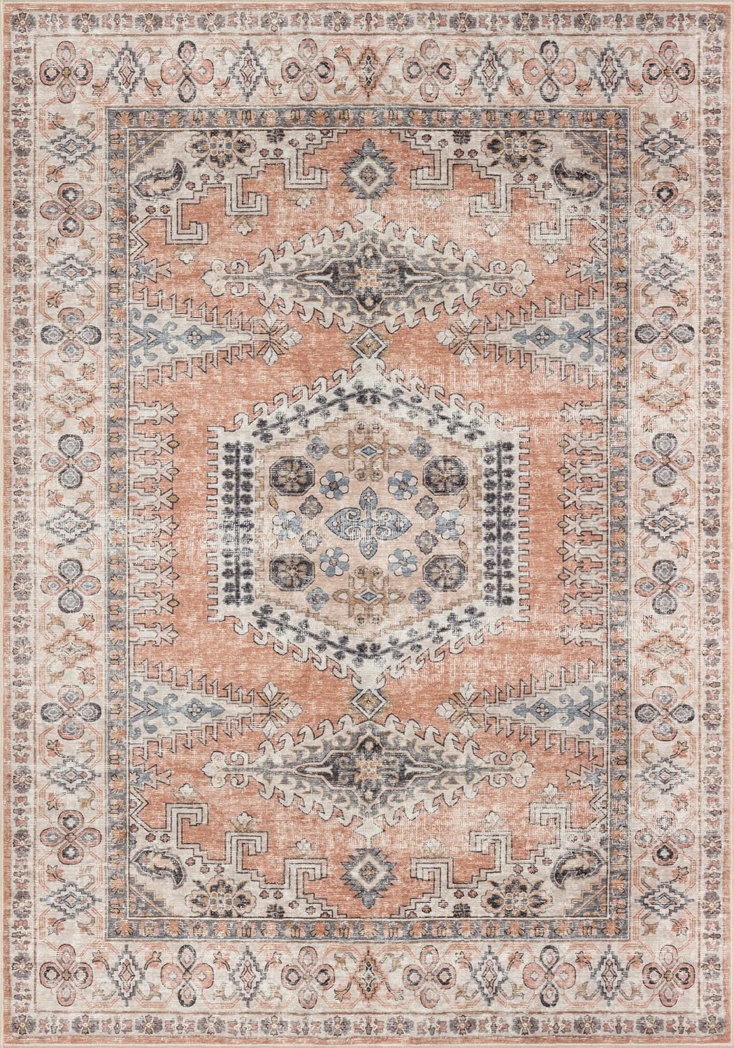 Valenrug Washable Rug 6x9 - Ultra-Thin Antique Collection Area Rug, Stain Resistant Rugs for Livi... | Amazon (US)