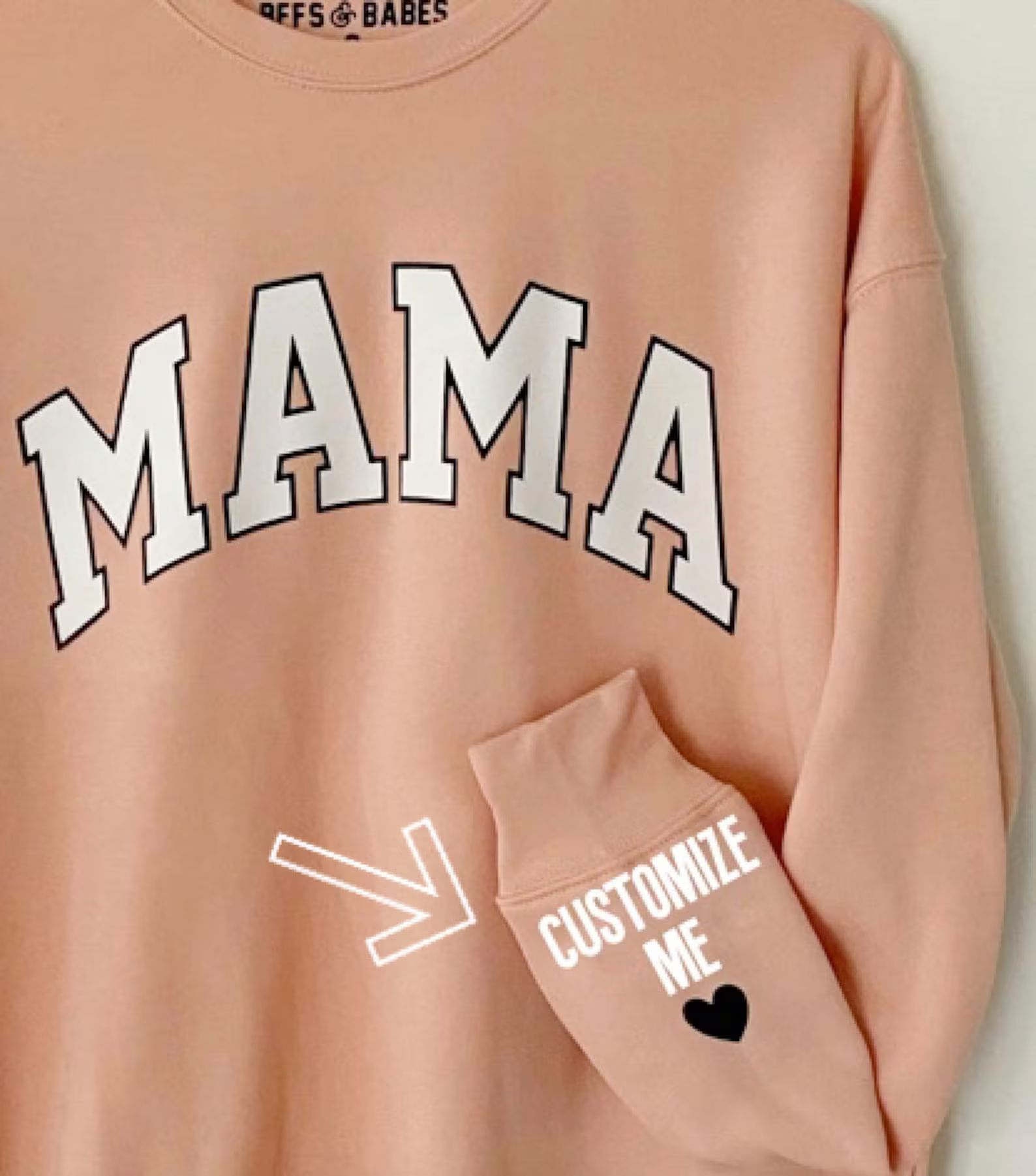 LOVE on the CUFF 3 Personalizable Cuff Mama Sweatshirt - Etsy | Etsy (US)