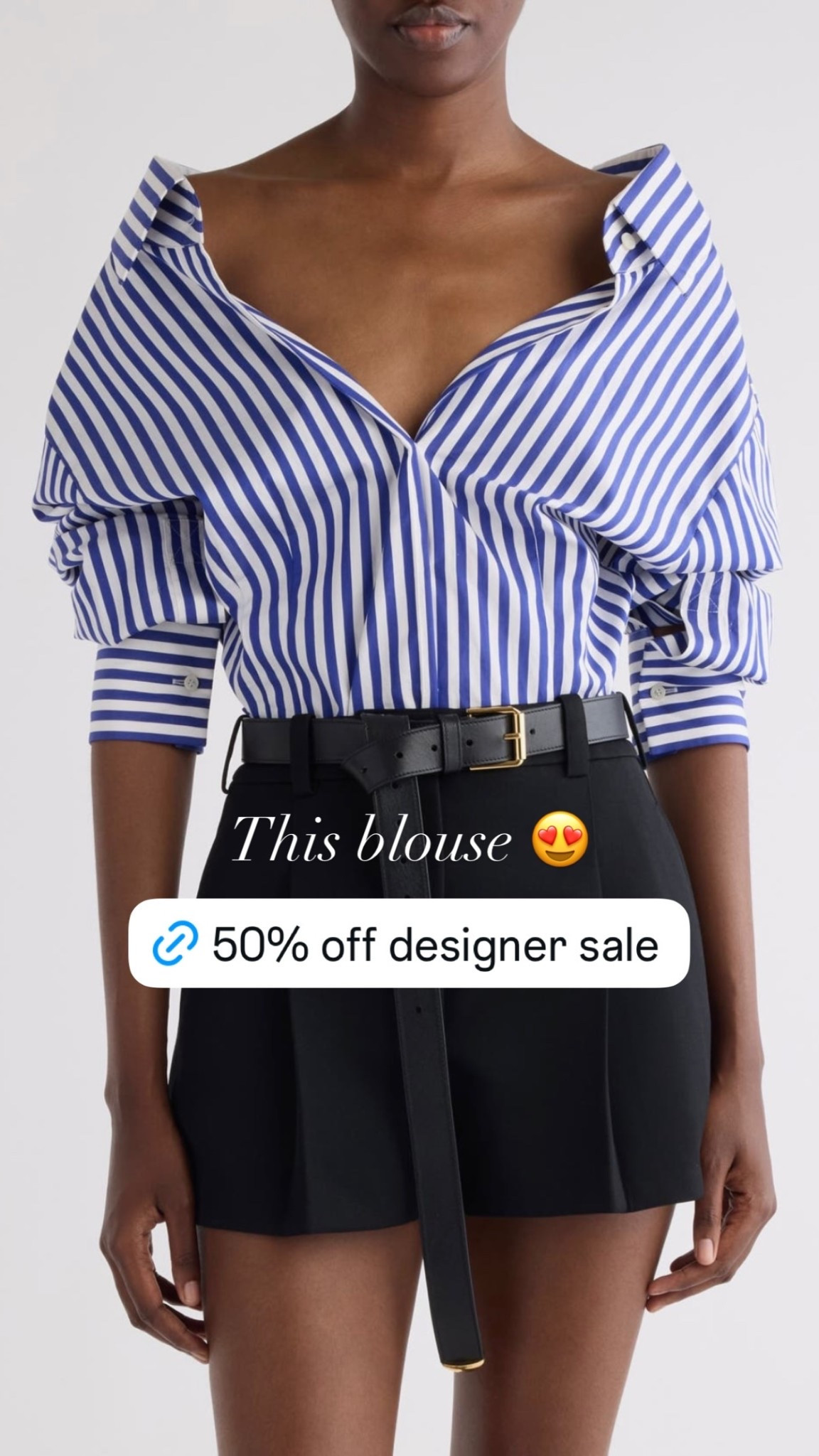 Designer blouse on sale - shop now.

#classicstyle
#designersale
#summersale
#summerblouse
#stripedshirt

#LTKSeasonal #LTKSaleAlert #LTKdayinmylife