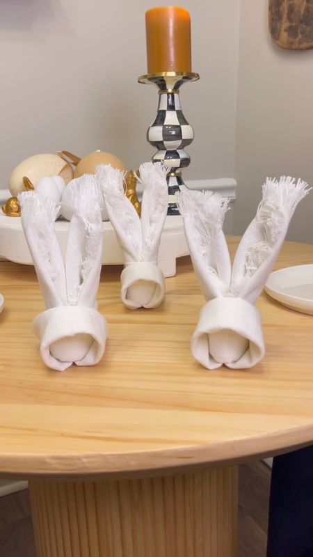 Bunny napkins, Easter tablescape 

#LTKVideo #LTKhome #LTKSeasonal