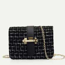 Tweed Chain Crossbody Bag | SHEIN