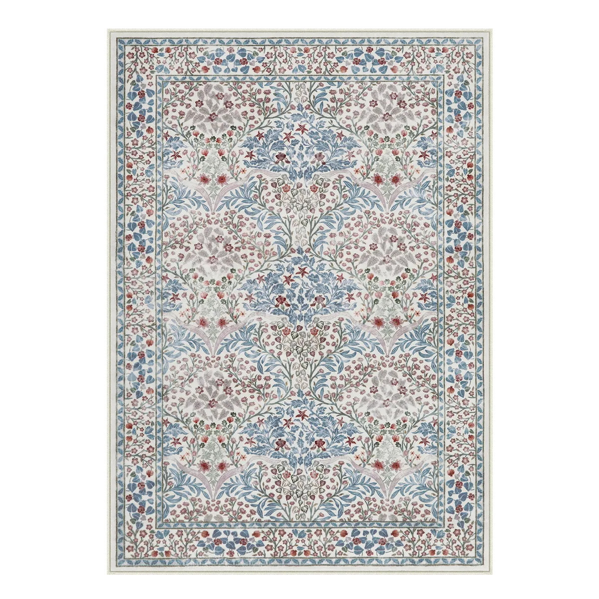 Giverny Washable Maximalism Vintage French Floral Beige Rug | Lahome