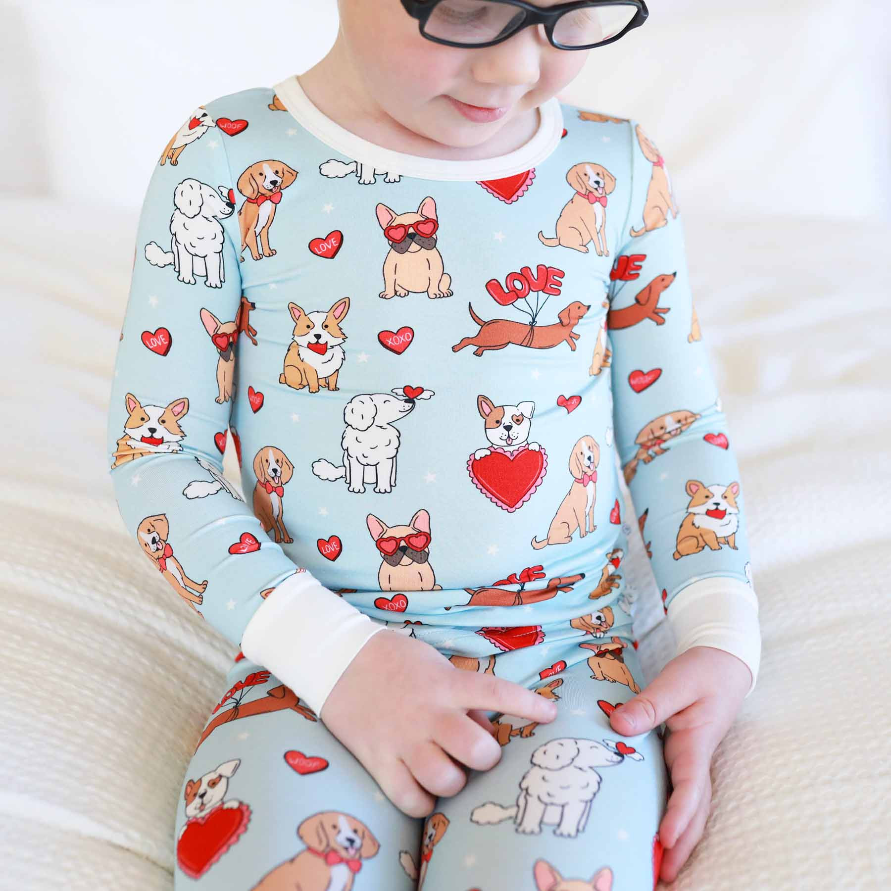 Pups & Kisses Two Piece Pajama Set | Caden Lane