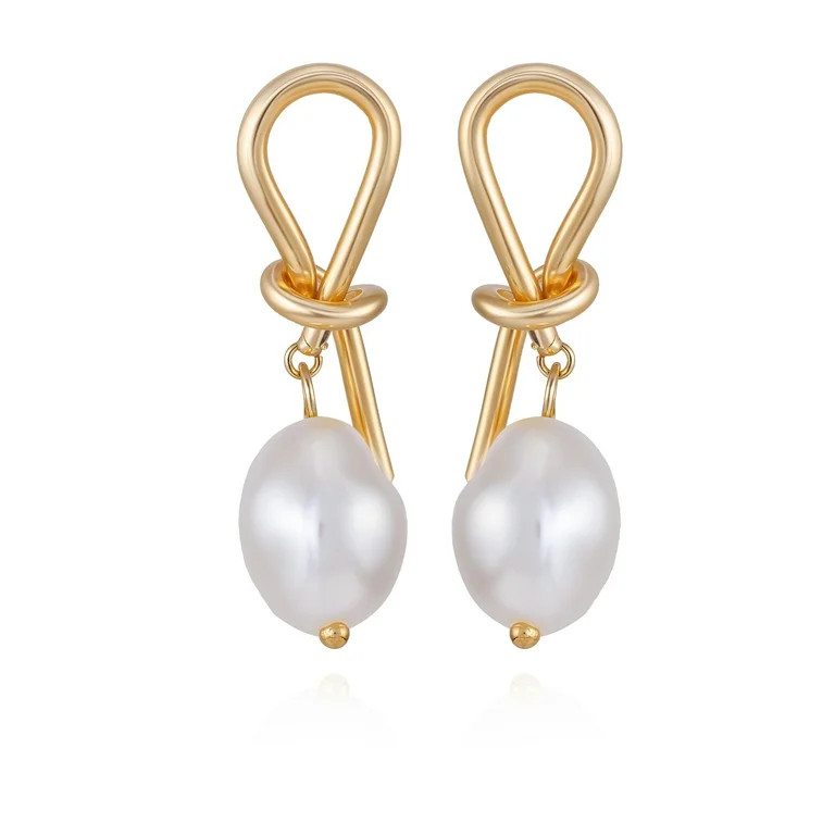 Time and Tru Women's Goldtone Delicate Pearl Stud Earring | Walmart (US)