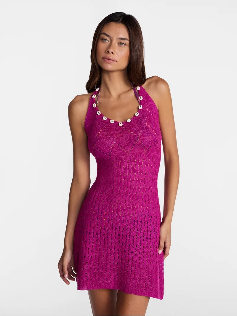 No Boundaries Crochet Coverup Dress, Women\u2019s XXS-XXL | Walmart (US)