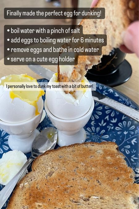 Breakfast favorite, soft boiled eggs with buttered toast. Egg cup, butter bell for soft butter! 

#LTKfindsunder50 #LTKhome #LTKfamily