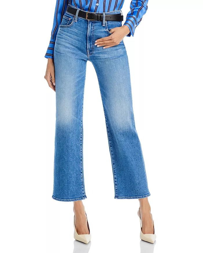 The Lil' Zip Rambler Petites Flood High Rise Cropped Straight Jeans in Out of the Blue | Bloomingdale's (US)