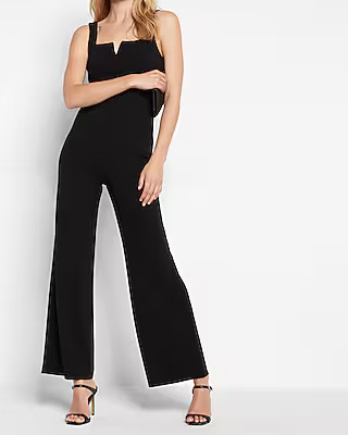 Square Neck V-Wire Knit Jumpsuit | Express