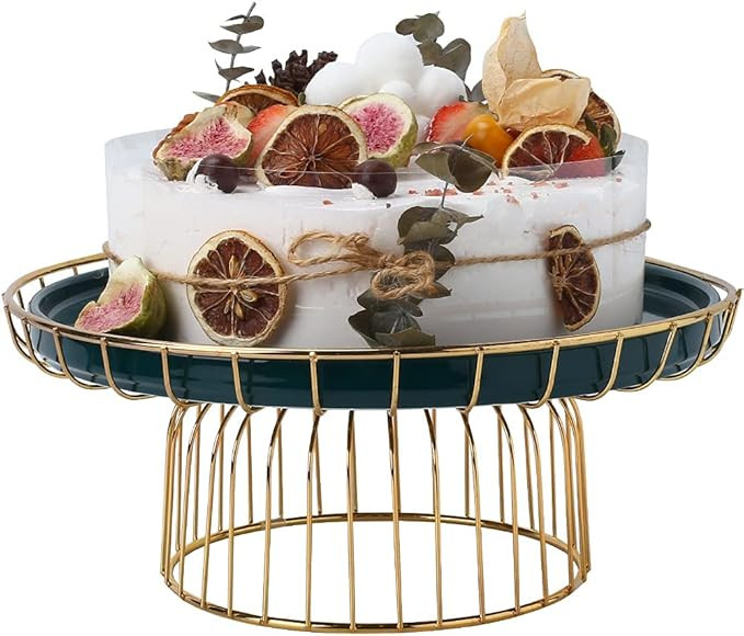 10.5 inches / 26.3 cm high Ceramic Cake Tray, Round Metal Cake Tray, Suitable for 10 inches Cake,... | Amazon (US)