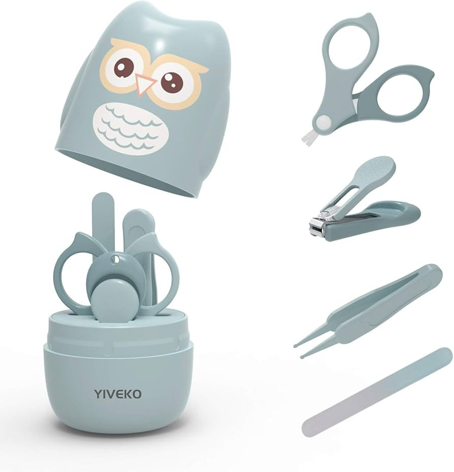 Baby Nail Kit, 4-in-1 Baby Nail Care Set with Cute Case, Baby Nail Clipper, Scissor, Nail File & ... | Amazon (US)