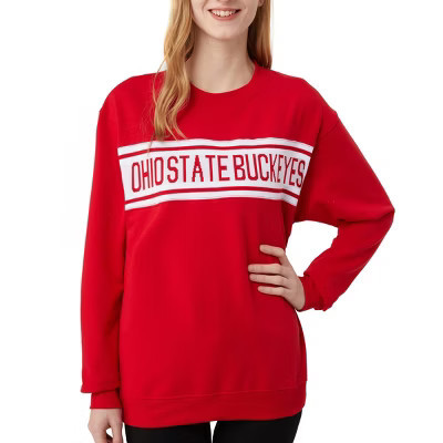 NCAA Ohio State Buckeyes Women's Crew Neck Varsity Fashion Top - L | Target