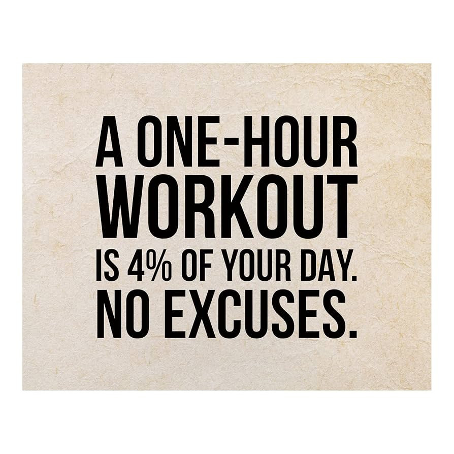 One Hour = 4% Of The Day, Motivational Wall Art. Inspirational Wall Decor Exercise Print, Modern ... | Amazon (US)