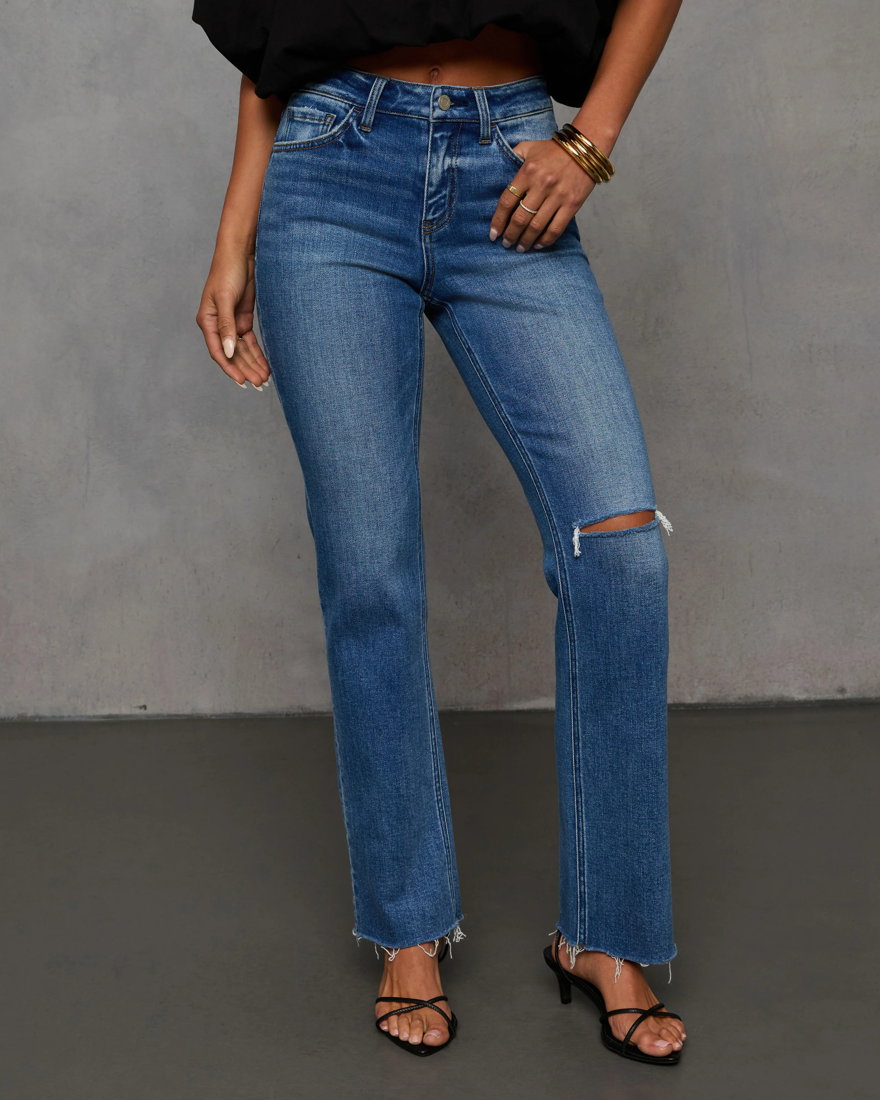 Elodiena Super Stretch Distressed Skinny Jeans | VICI