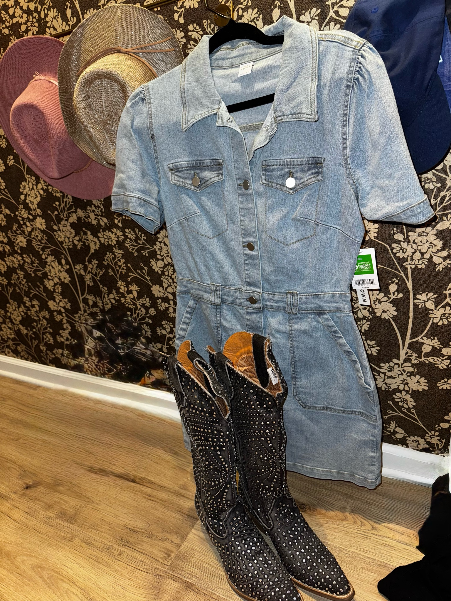 Country outfit inspo. Ding1969 boots. Denim dress. Anthropologie rancher 

#LTKStyleTip #LTKGiftGuide #LTKHoliday