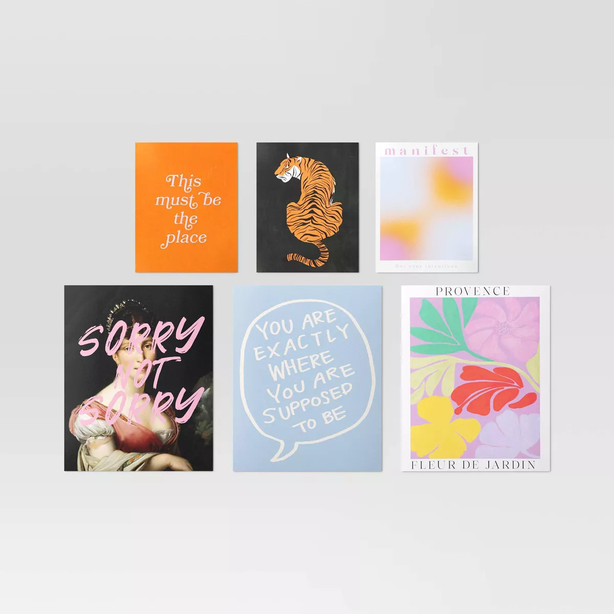Set of 6 Printed Posters for Dorm Room with Adhesive Expressive Maximalist - Room Essentials™ | Target