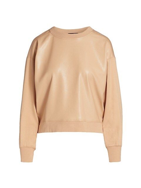 Natalie Vegan Leather Crewneck Sweatshirt | Saks Fifth Avenue