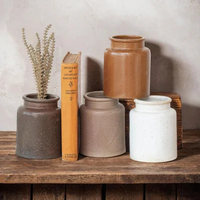 Rustic Reactive Glaze Stoneware Jars | Wayfair North America