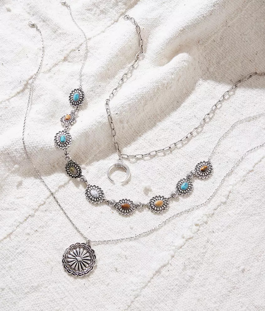 3 Pack Stone & Chip Necklace Set | Buckle