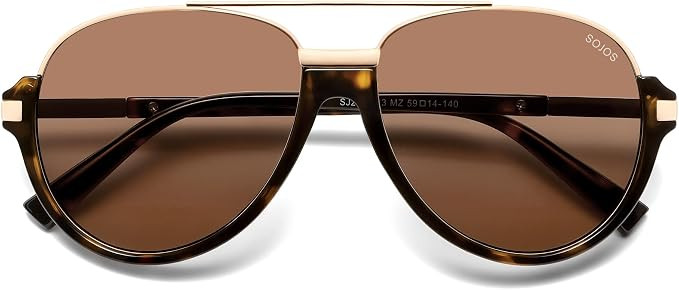 SOJOS Retro Oversized Polarized Aviator Sunglasses Women Men SJ2681 | Unisex Big design UV400 pro... | Amazon (US)