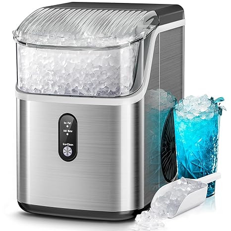 Kismile Nugget Ice Makers Countertop,Portable Ice Machine with Crushed Ice, 35lbs/Day,Self-Cleani... | Amazon (US)