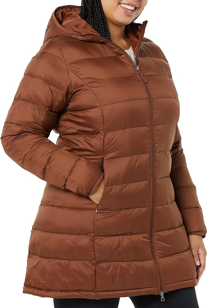 Women's Lightweight Water-Resistant Hooded Puffer Coat (Available in Plus Size) | Amazon (US)