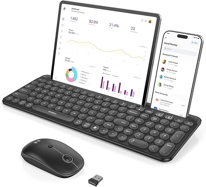 seenda Bluetooth Keyboard and Mouse for iPad, Multi-Device Bluetooth + 2.4G Wireless Keyboard Mou... | Amazon (US)